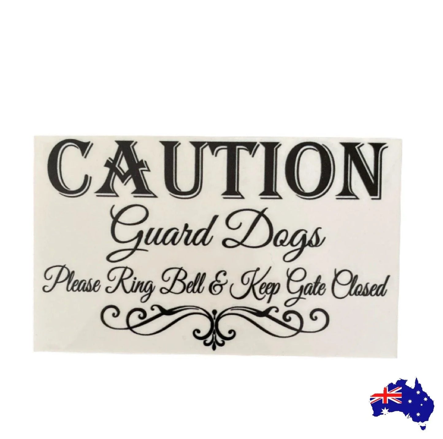 Caution Guard Dogs Ring Bell Keep Gate Closed Sign - The Renmy Store Homewares & Gifts