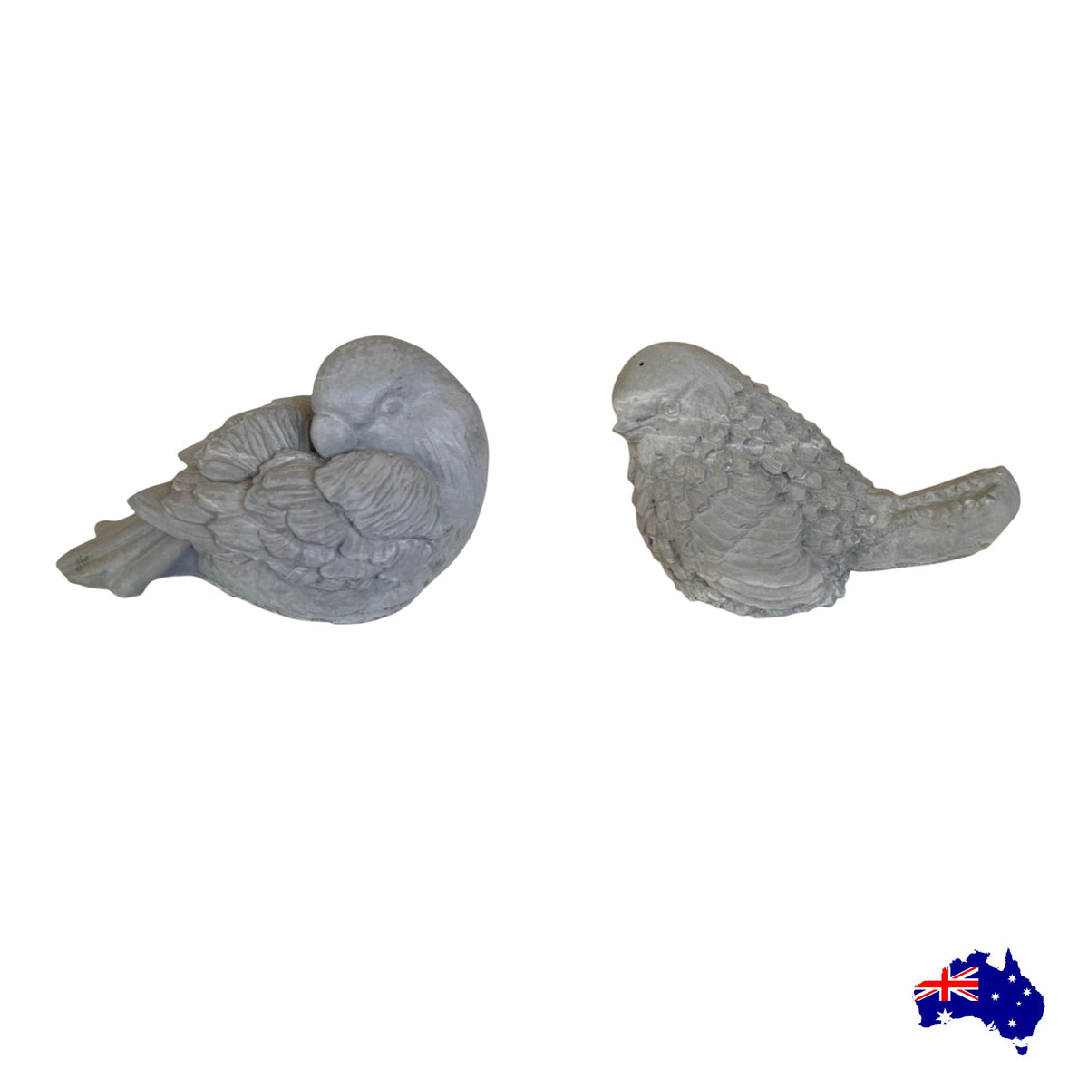 Concrete Bird & Parrot Ornament Set | Handmade Aussie Made Garden & Home Decor