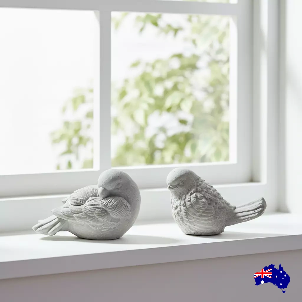 Concrete Bird & Parrot Ornament Set | Handmade Aussie Made Garden & Home Decor