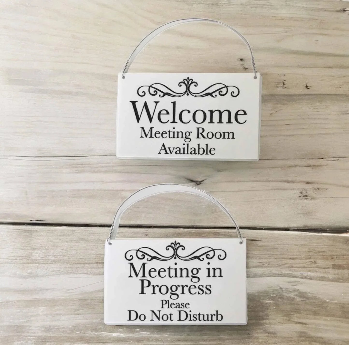 Meeting in Progress Room Available Hanging Black Sign - The Renmy Store Homewares & Gifts