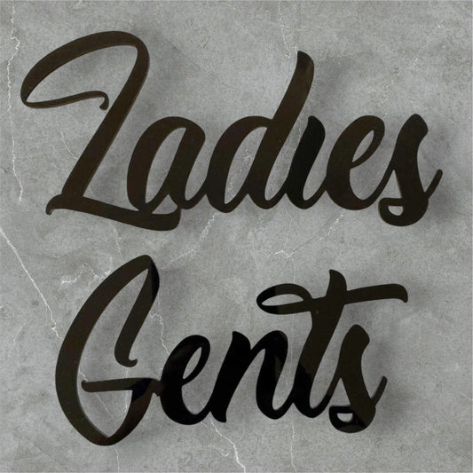 Gents Ladies Door Word Acrylic Wall Art Vintage - The Renmy Store Homewares & Gifts