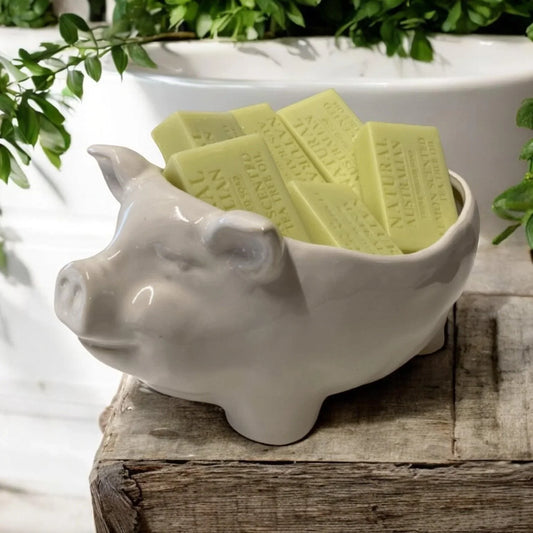 Pig Soap Holder Farmhouse Lemon Scented Soap Bathroom - The Renmy Store Homewares & Gifts
