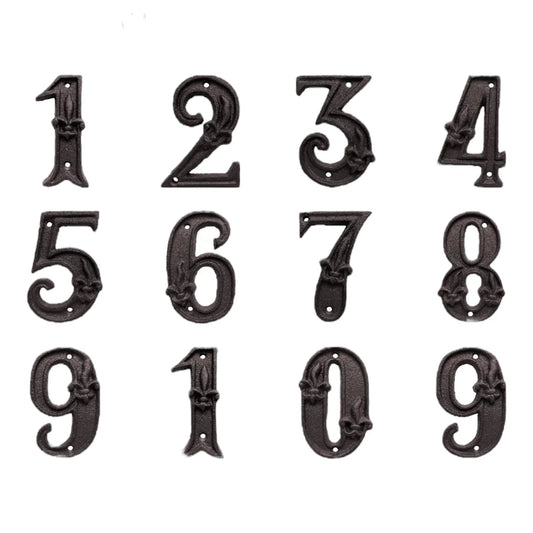 House Door Numbers French Provincial Fleur 1-10 Cast Iron - The Renmy Store Homewares & Gifts
