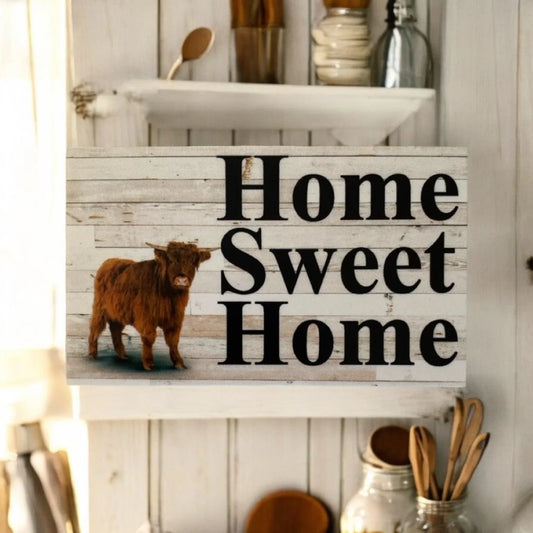 Home Sweet Home Cow Sign - The Renmy Store Homewares & Gifts