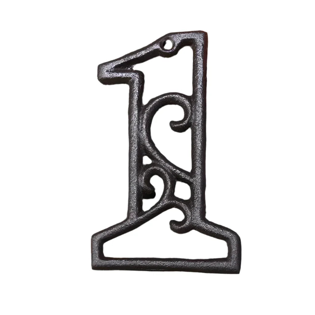 House Property Number Cast Iron Rustic Scroll - The Renmy Store Homewares & Gifts