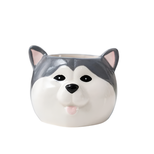 Pot Planter Garden Husky Dog
