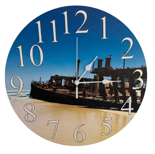 Clock Wall Fraser Island K'gari Maheno Aussie Made - The Renmy Store Homewares & Gifts