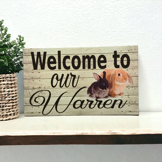 Welcome Our Warren Rabbit Sign - The Renmy Store Homewares & Gifts