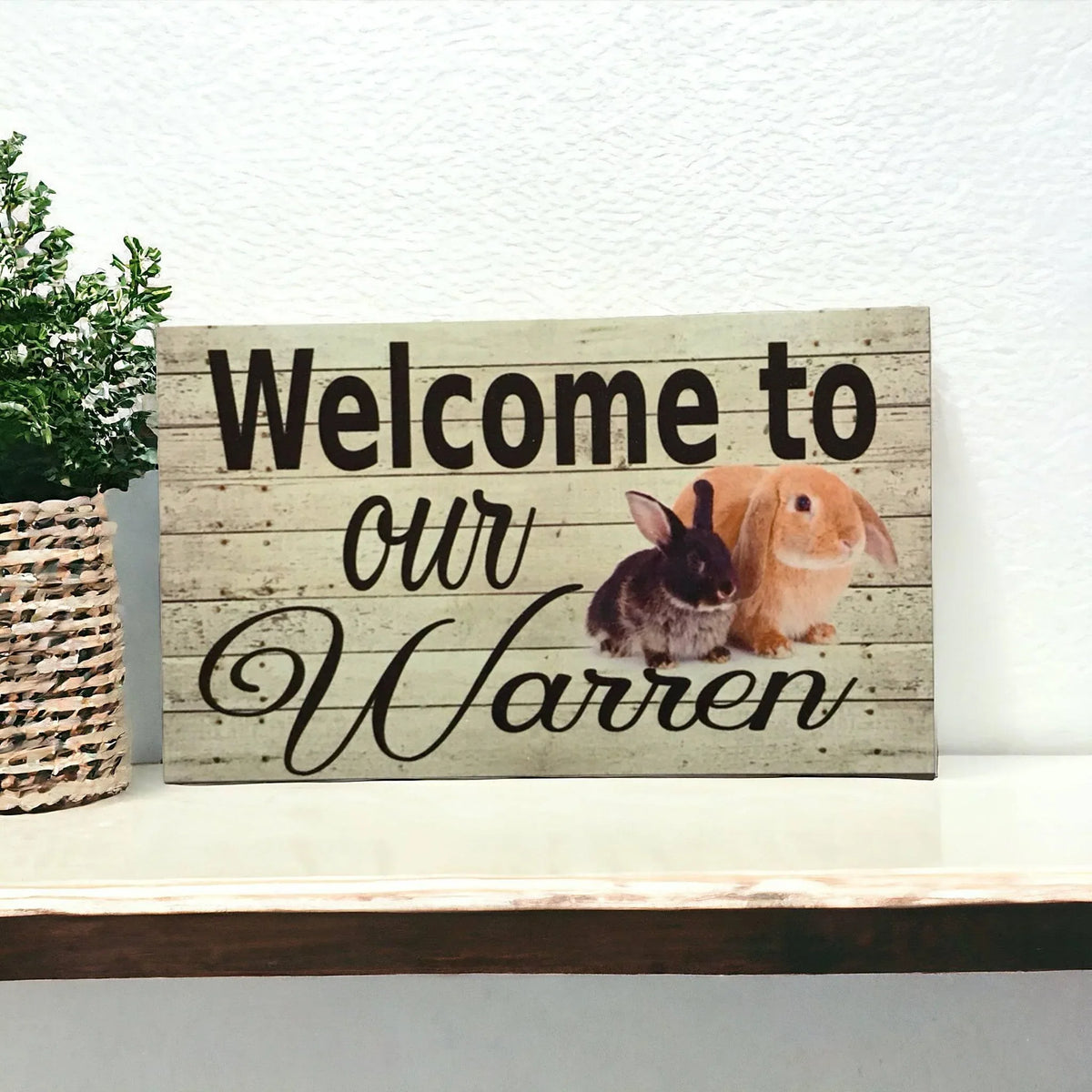 Welcome Our Warren Rabbit Sign - The Renmy Store Homewares & Gifts