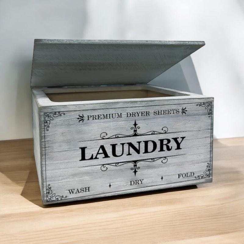 Laundry Rustic Retro Wooden Box - The Renmy Store Homewares & Gifts