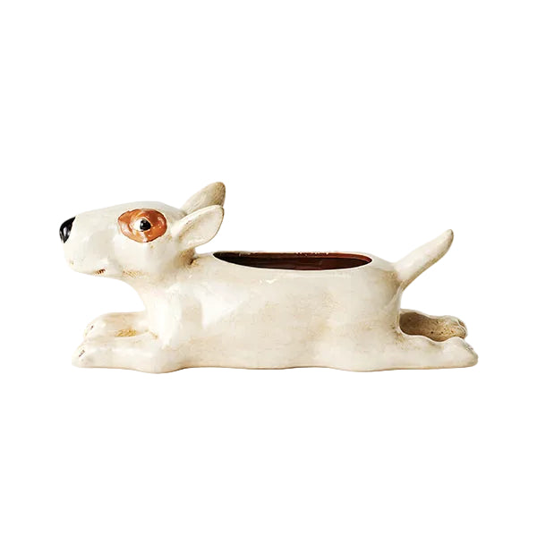 Bull Terrier Dog Planter | Ceramic Plant Pot | 33cm