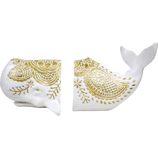 Book Ends Bookends Bohemian Coastal Whale - The Renmy Store Homewares & Gifts 