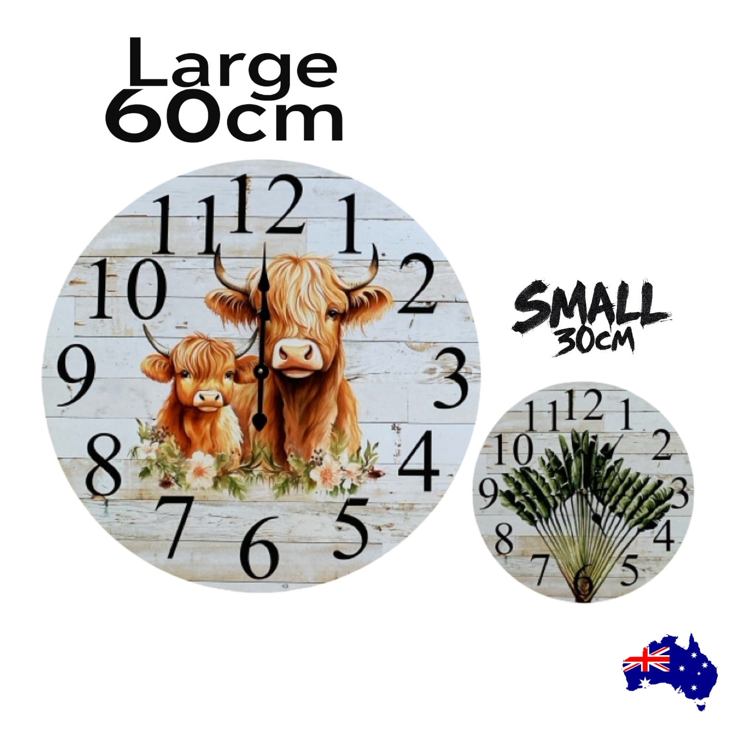Clock Wall Dog Schnauzer 30cm 60cm Aussie Made