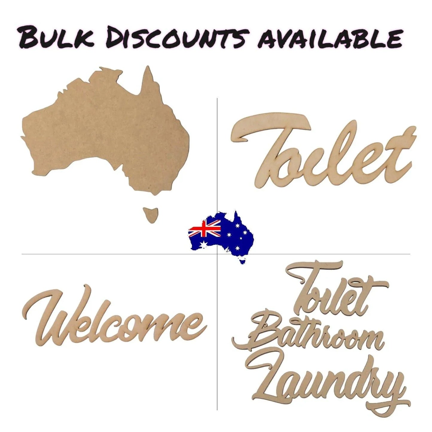 Get Naked Raw MDF Wording - The Renmy Store Homewares & Gifts