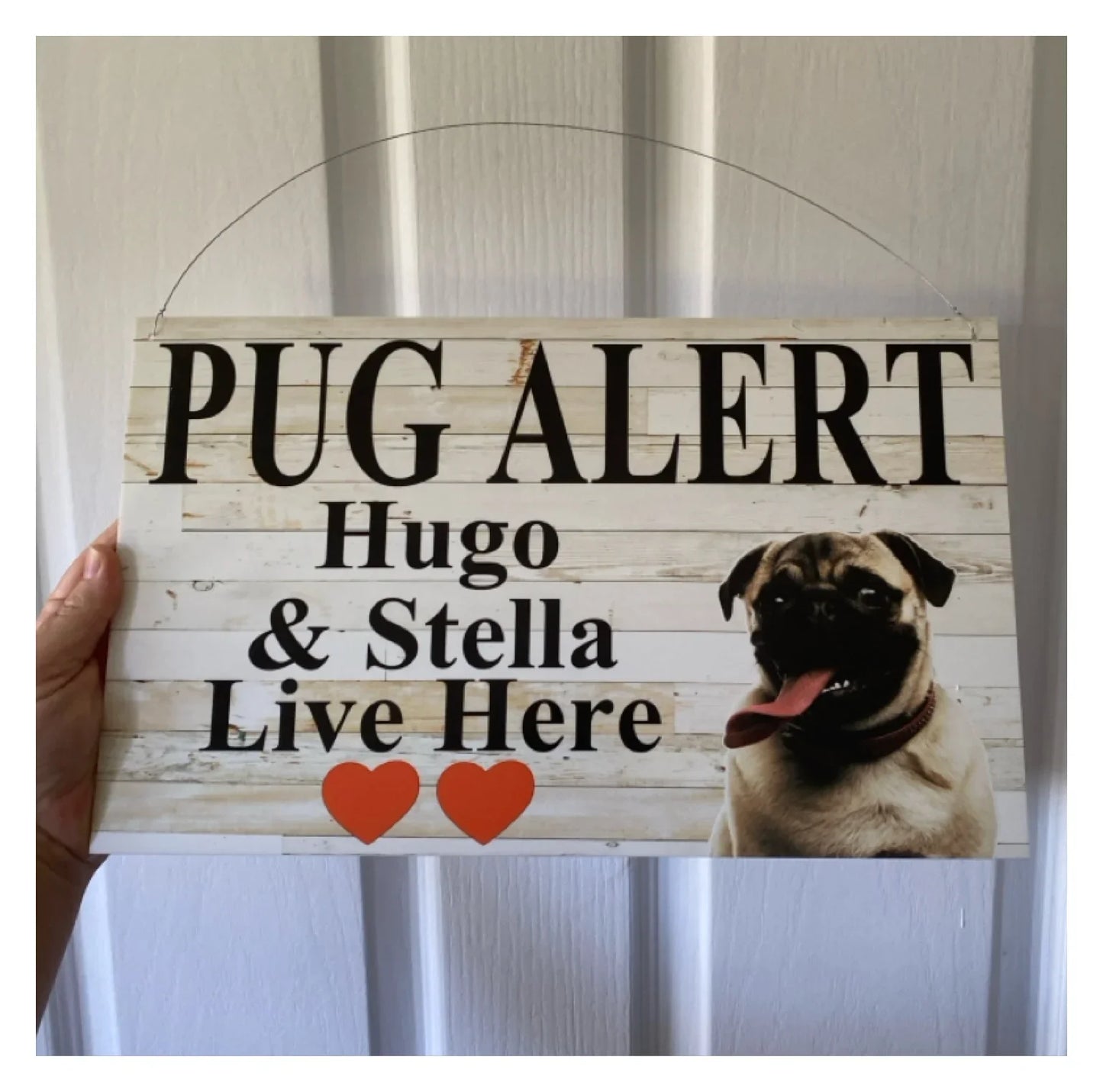 Dog Pug Custom Personalised Sign