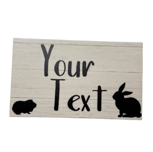 Rabbit Guinea Pig Custom Personalised Sign - The Renmy Store Homewares & Gifts