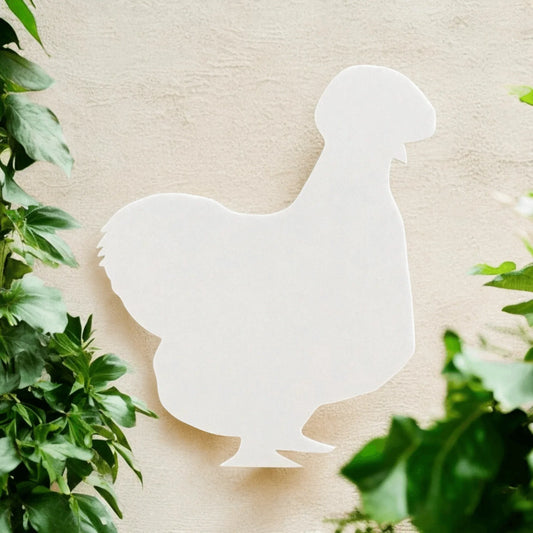 Silkie Chicken Hen White Acrylic Country Decor - The Renmy Store Homewares & Gifts