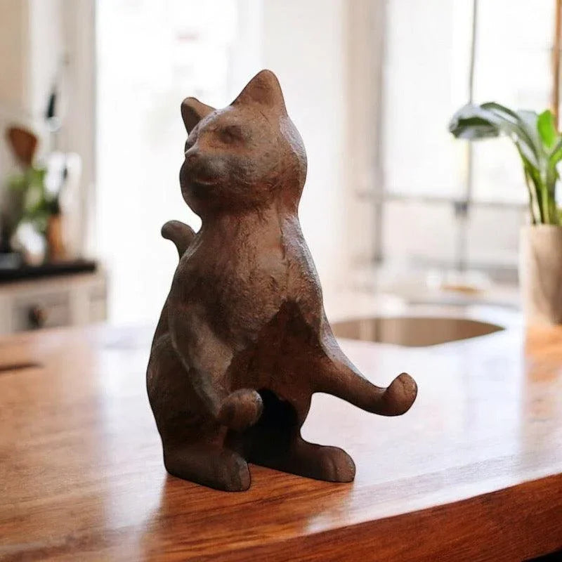 Phone Holder Cast Iron Cat Ornament - The Renmy Store Homewares & Gifts