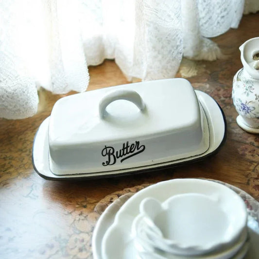 Butter Cheese Retro Nostalgic Enamel Storage - The Renmy Store Homewares & Gifts