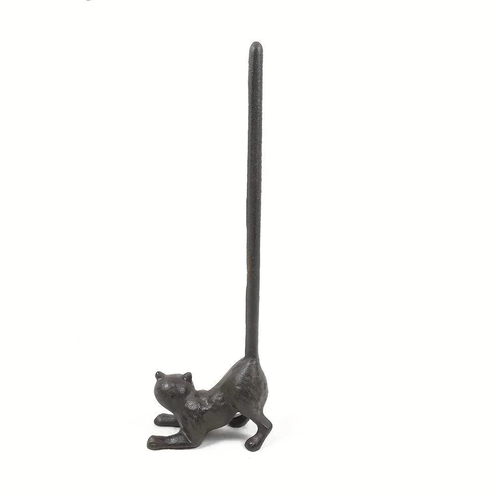 Paper Towel Holder Cat Cast Iron - The Renmy Store Homewares & Gifts