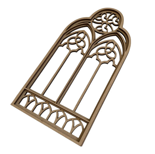 Window Arched Layered 3D Plywood MDF Laser Cut