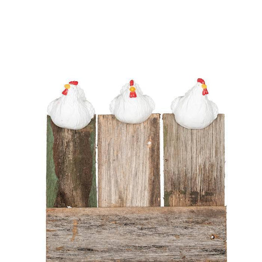 Chicken Hen Pot Sitter Hanger Planter Set of 3 White Large - The Renmy Store Homewares & Gifts