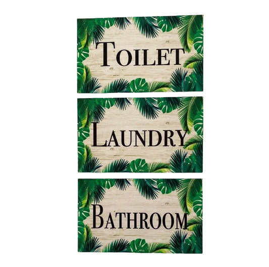 Tropical Door Room Sign Toilet Laundry Bathroom Beach House - The Renmy Store Homewares & Gifts