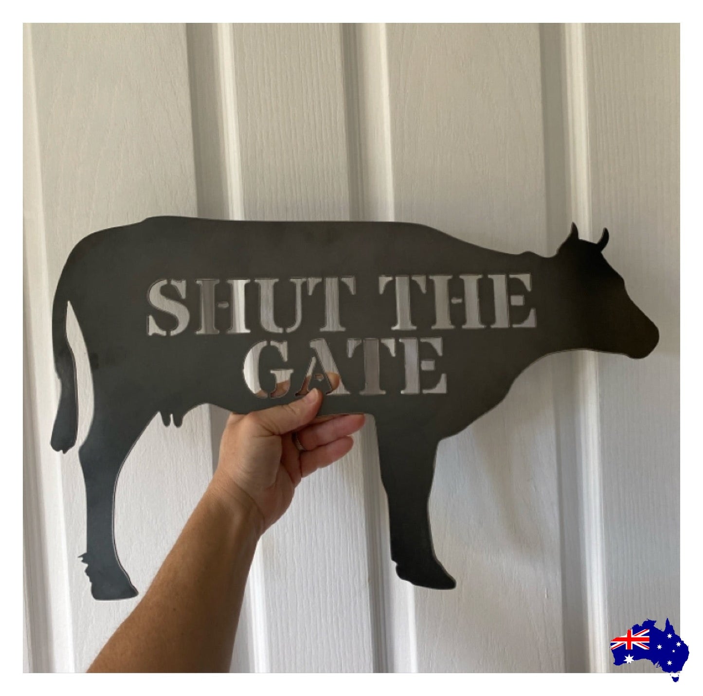 Custom Cow Sign - Personalised Rusty Metal Steel Sign - Australian Made