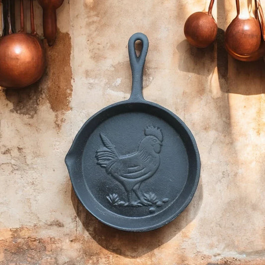 Frying Pan Rooster Cast Iron Wall Decor - The Renmy Store Homewares & Gifts