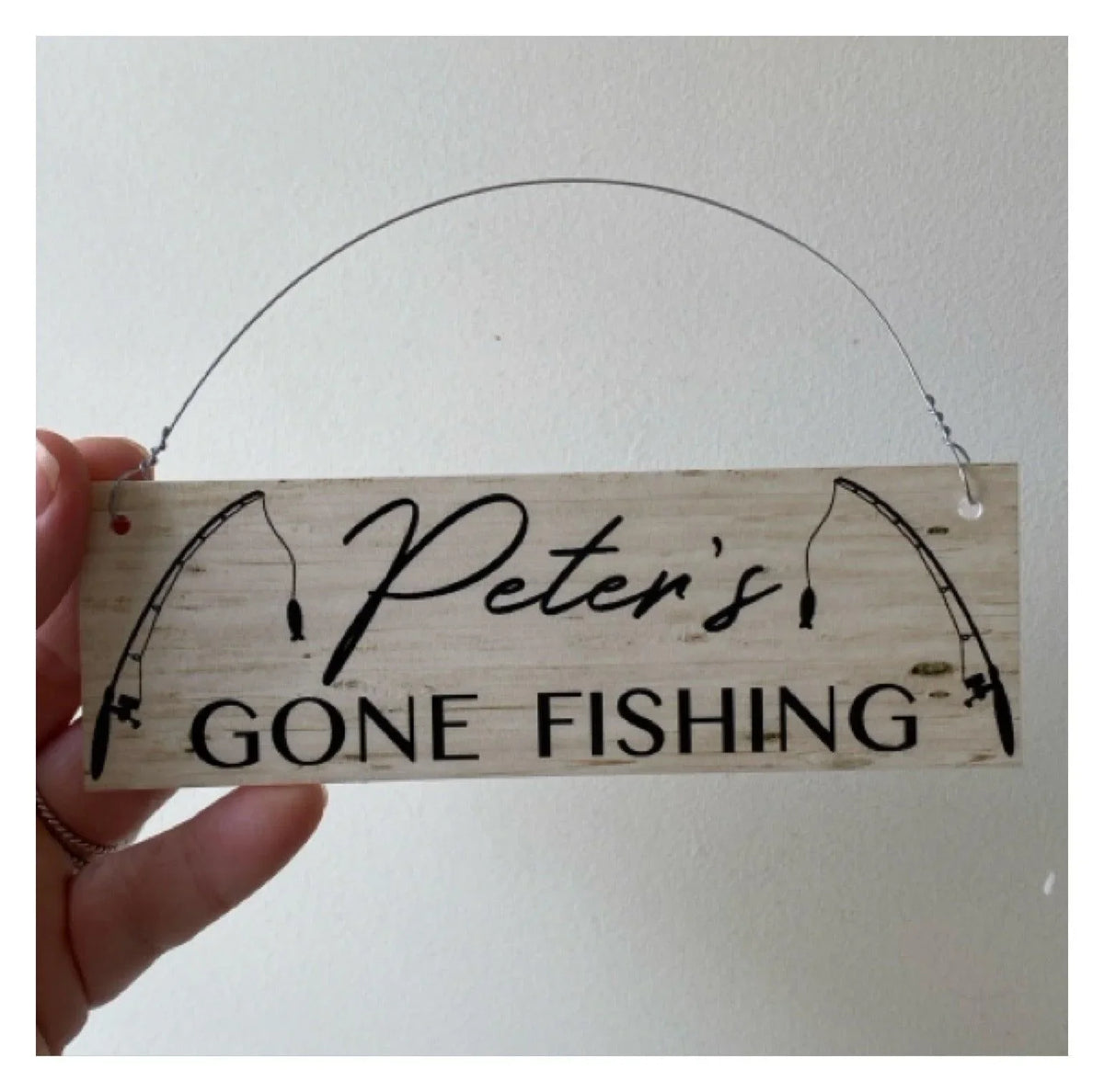 Gone Fishing Rustic Personalised Custom Sign - The Renmy Store Homewares & Gifts