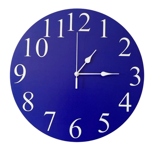 Clock Wall Blue White Aussie Made - The Renmy Store Homewares & Gifts