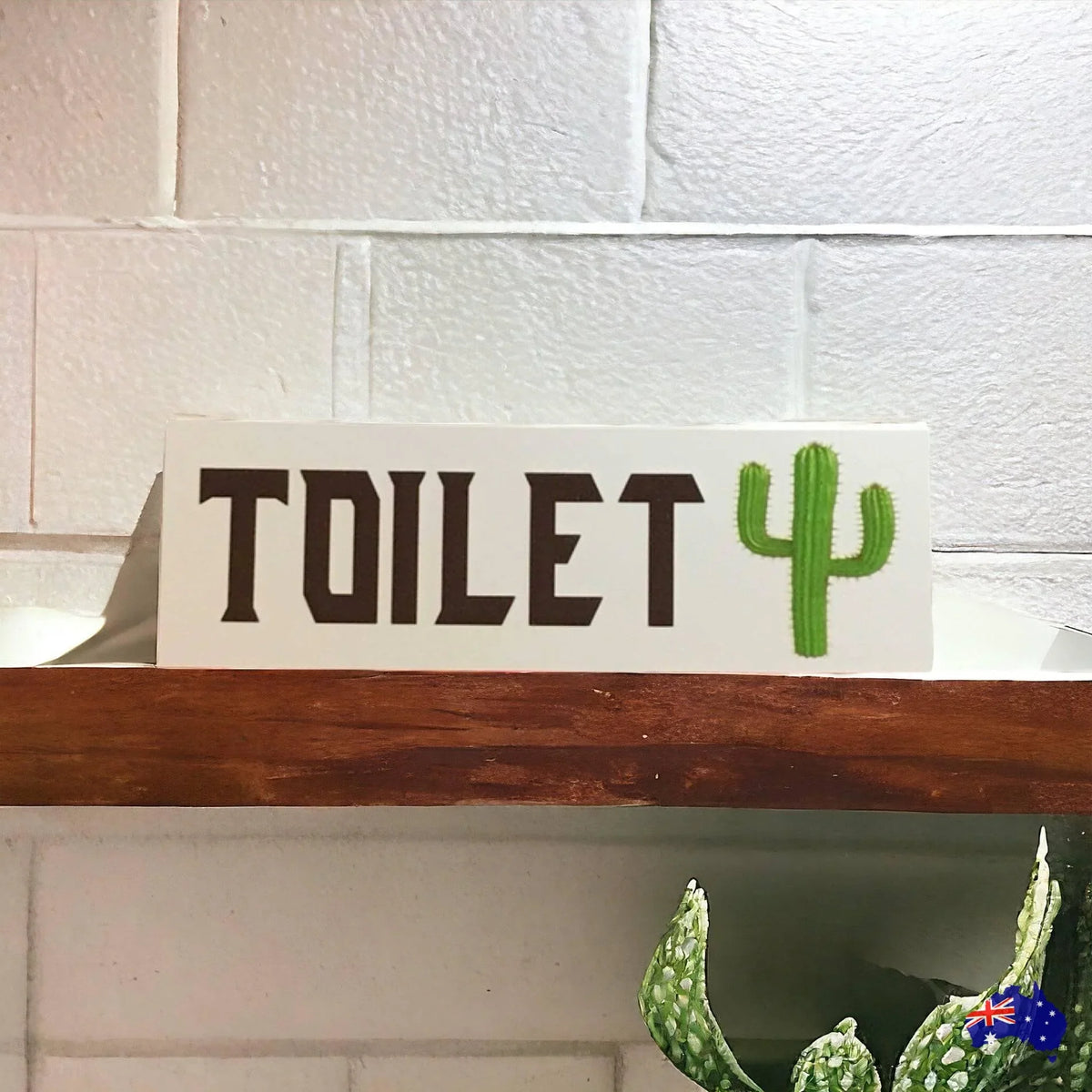 Cactus Toilet Laundry Bathroom Door Sign - The Renmy Store Homewares & Gifts