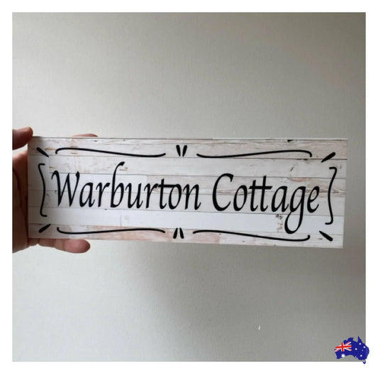 Cabin Custom Personalised French White Sign - The Renmy Store Homewares & Gifts