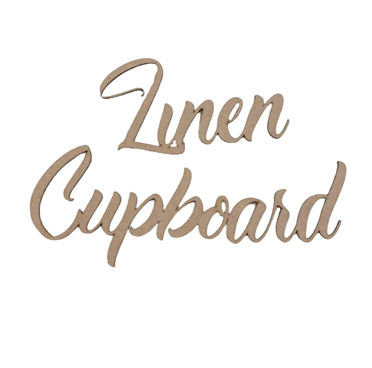 Linen Cupboard Word Door Wall Art DIY Raw MDF Timber Wood - The Renmy Store Homewares & Gifts