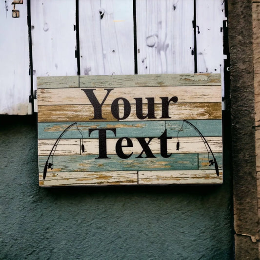 Fishing Rods Blue Custom Personalised Sign - The Renmy Store Homewares & Gifts