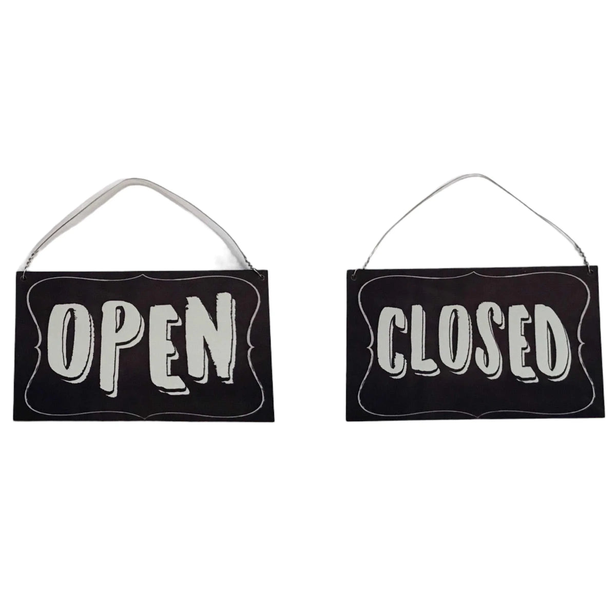 Open Closed Hanging Retro Vintage Black Shop Sign - The Renmy Store Homewares & Gifts