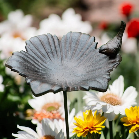 Bird Flower Feeder Water Cast Iron Garden Stake - The Renmy Store Homewares & Gifts