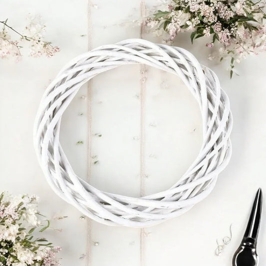 Rattan Garland Ring DIY White Provincial Wicker 10cm 20cm 25cm 30cm