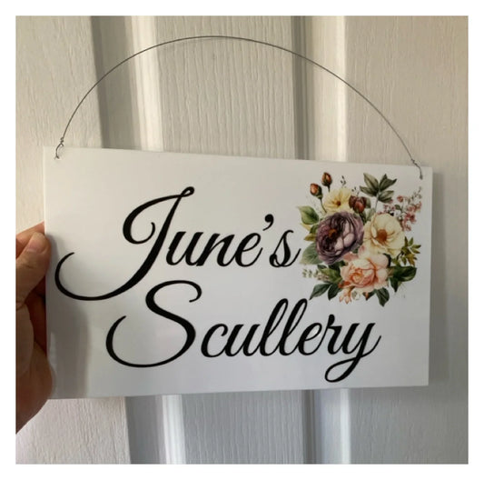 Floral Mauve Pink White Garden Custom Personalised Sign - The Renmy Store Homewares & Gifts