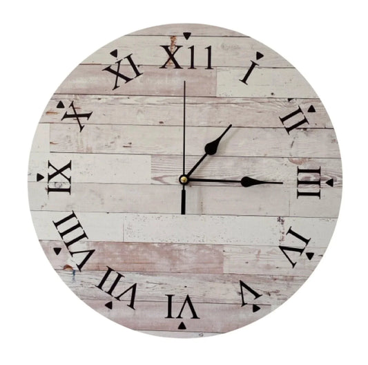 Clock Wall Rustic Wood Roman Numerals 30cm 60cm Aussie Made - The Renmy Store Homewares & Gifts