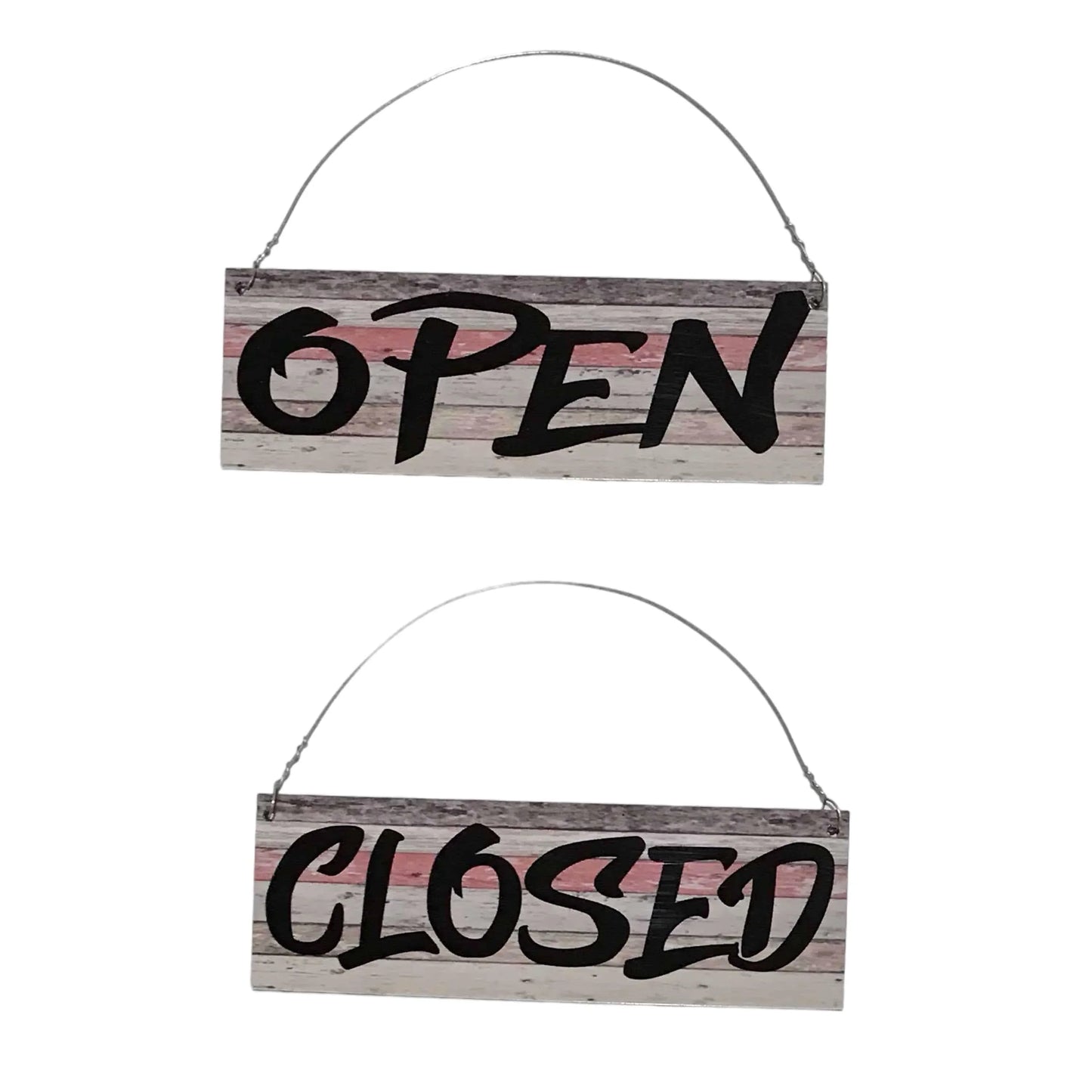 Open Closed Rustic Wood Style Business Shop Cafe Hanging Sign - The Renmy Store Homewares & Gifts