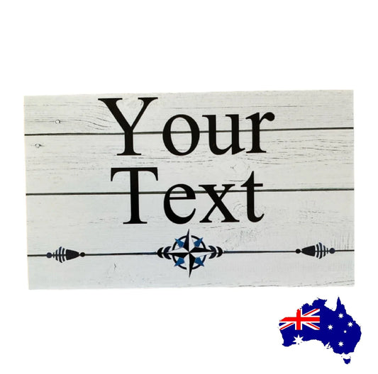 Custom Personalised Navy Timber Scroll Sign - The Renmy Store Homewares & Gifts