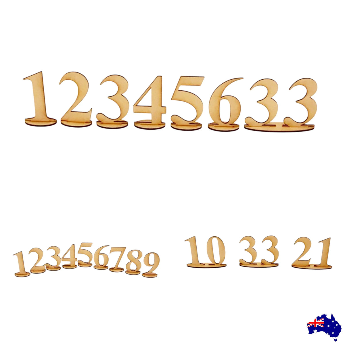 Table Number Wooden Free Standing MDF DIY Raw Event Wedding Party Decoration - The Renmy Store Homewares & Gifts