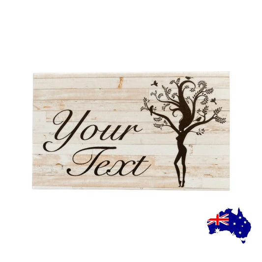 Woman Tree Nature Custom Personalised Sign