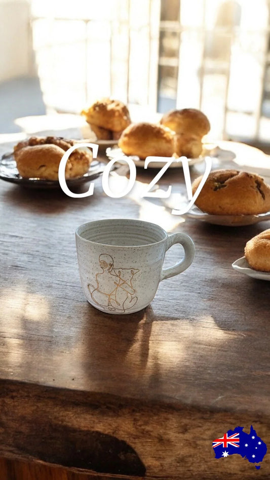 Mug Cup Dog Woman Pottery Ceramic Aussie Made