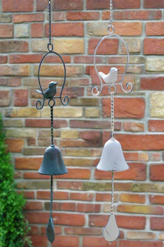 Chime Bell Metal Antique Green White Bird Decoration - The Renmy Store Homewares & Gifts