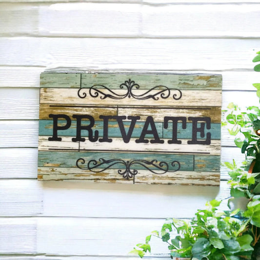 Private Rustic Blue Sign - The Renmy Store Homewares & Gifts