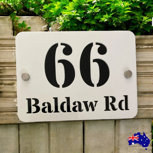 Personalised Street Number Address Letter Box White House Custom Sign - The Renmy Store Homewares & Gifts