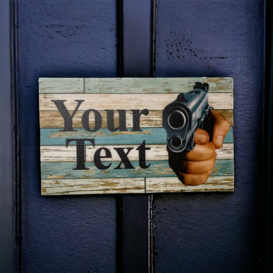 Warning Protection Hands Up Custom Sign - The Renmy Store Homewares & Gifts