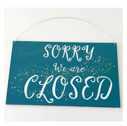 Open Closed Business Shop Cafe Hanging Sign Aqua Chic - The Renmy Store Homewares & Gifts